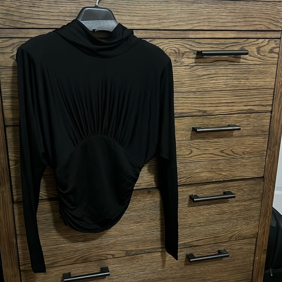 New Yves Saint Laurent Draped Jersey High Neck Open Back Top Size M - Picture 3 of 11